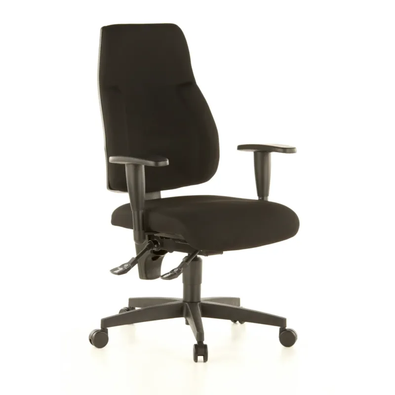 Schwarzer Profi-Bürostuhl LADY SITNESS C K2 mit Armlehnen und Rollenkreuz von Topstar