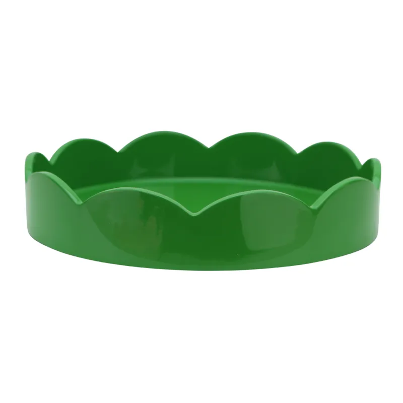 Leaf Green Small Round Scallop Tray - Addison Ross Ltd UK