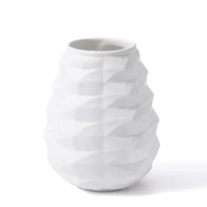 Licia Ceramic Vase White 21x21x27 cm - Exporgin - Global Shopping Site