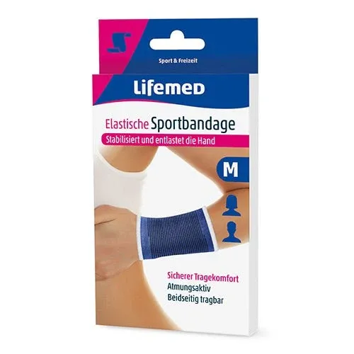 Lifemed Elastische Sportbandage blau "Handstütze"