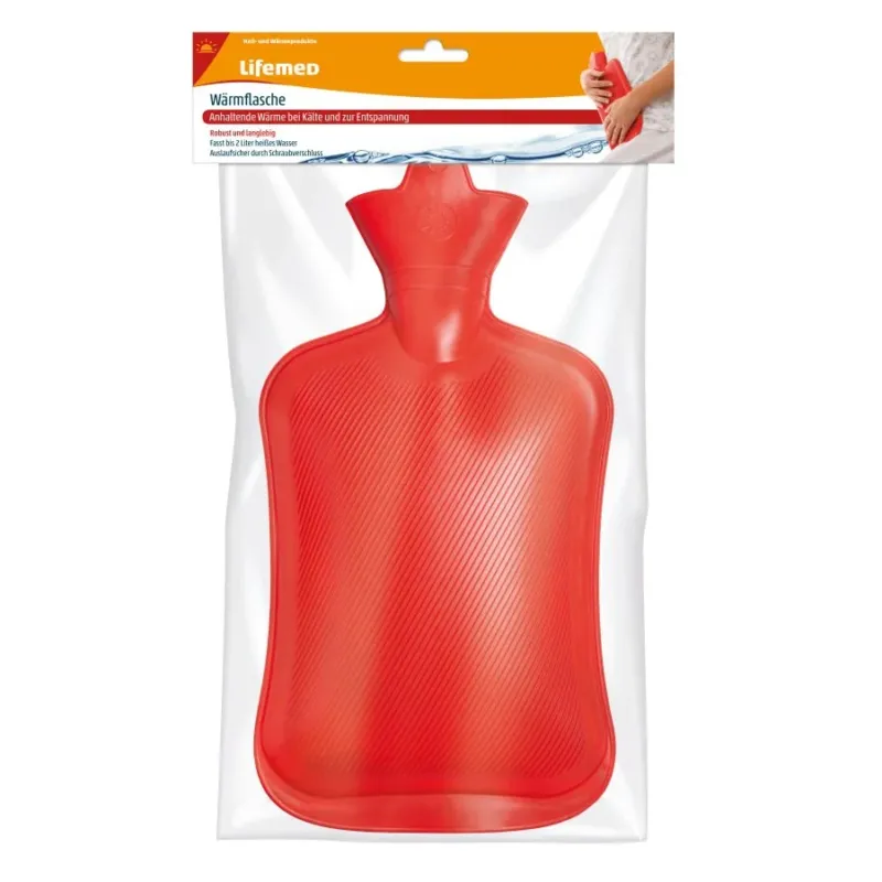 Lifemed Wärmflasche 2 Liter 32,5 cm x 20,3 cm rot