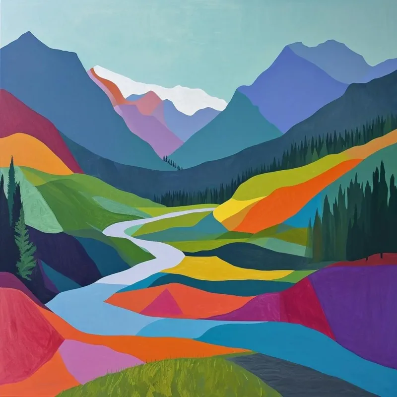Colourful Abstract Banff National Park Canada 2
