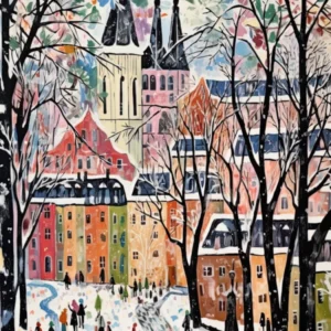 Winter Snow Munich Germany Snow Illustration 2
