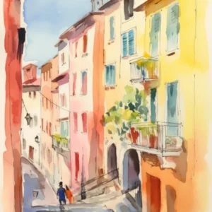 Bergamo, Italy Watercolour Streets 2