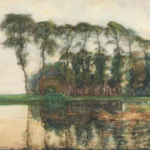 Farmstead Along The Water Screened By Nine Tall Trees (1905), Piet Mondrian