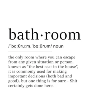Bathroom Definition Poster - Dictionary