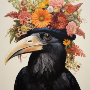 Bird With A Flower Crown Raven 2