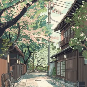 Kyoto Japan 2 Retro Illustration