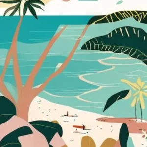 Ile De La Reunion France Muted Pastel Tropical Destination