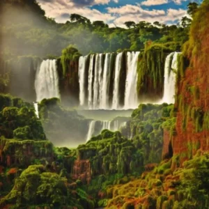 Iguazú Falls National Park Brazil Vintage Poster
