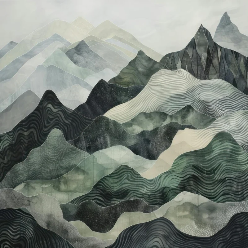 Japanese Watercolour Of Mount Haguro 4
