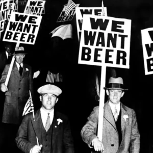 We Want Beer, Prohibition, Bar Cart Decor, Vintage Black and White Old Photo