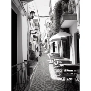 Poster Of Positano, Italy, Black And White Photo 1