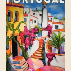 Faro Portugal 7 Fauvist Painting Travel Poster