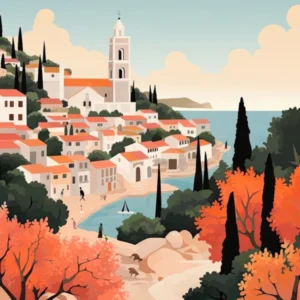 Algarve, Portugal, Graphic Illustration 3
