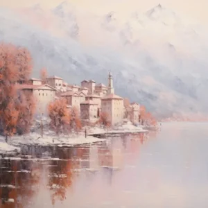 Dreamy Winter Painting Lake Como Italy 2