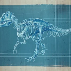 Pachycephalosaurus Skeleton Hand Drawn Blueprint 2