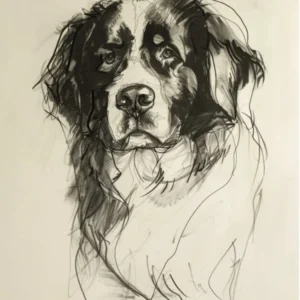 Bernese Mountain Dog Charcoal Line 1