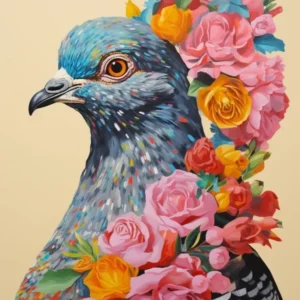 Bird With A Flower Crown Pigeon 2