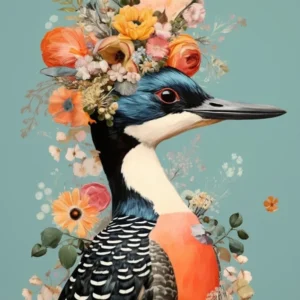 Bird With A Flower Crown Loon 3