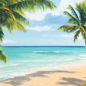 Anse Chastanet Beach, St Lucia Contemporary Illustration 1