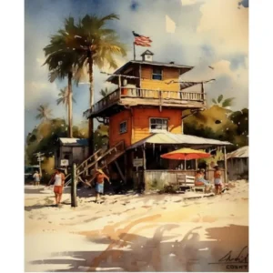 Siesta Key Watercolor 2travel Poster