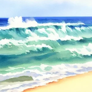 Bathsheba Beach 4, Barbados Watercolour