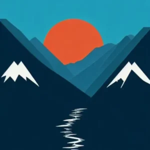 Hakuba, Japan Modern Illustration Skiing Poster