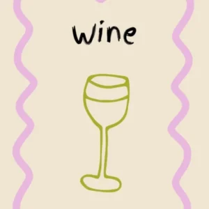 Wine Doodle Poster Lilac & Green