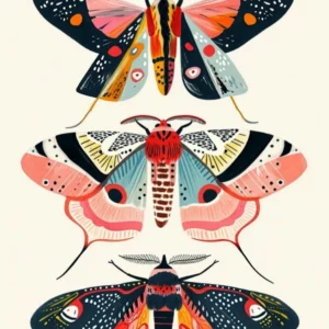 Colourful Insect Illustration Moth 58