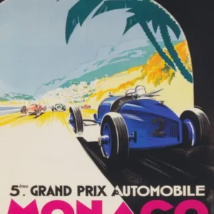 Grand Prix Automobile Monaco 1933 Vintage Poster