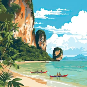 Railay Beach, Krabi, Thailand, Matisse And Rousseau Style 4