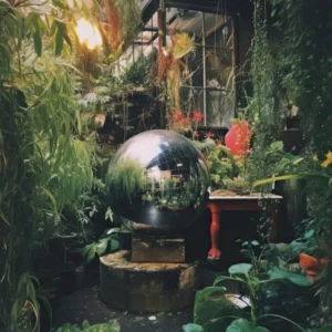 Green House Plants Botanical Disco Ball 1