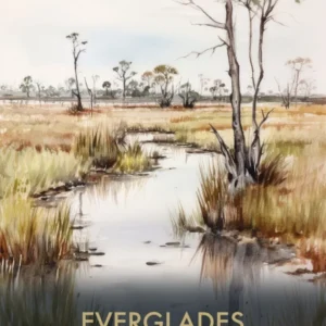 Everglades National Park Watercolour Vintage Travel Poster 2