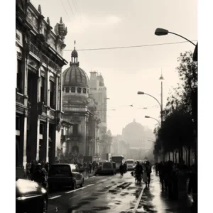 Poster Of Mexico City, Black And White Analogue Photograph 1