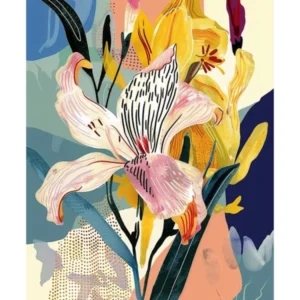 Colourful Flower Illustration Poster Freesia 3