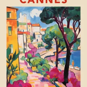 Cannes France 2 Fauvist Travel Poster