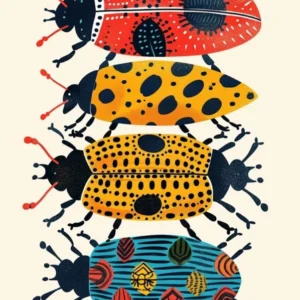 Colourful Insect Illustration Ladybug 1