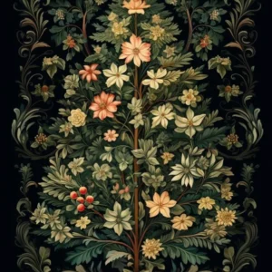 William Morris Style Christmas Tree 16