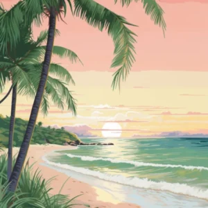 A Canvas Painting Of Seven Mile Beach, Negril Jamaica 1
