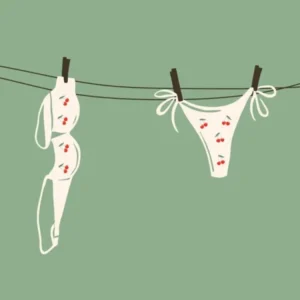 Cherry Bikini Hanging On Clothesline