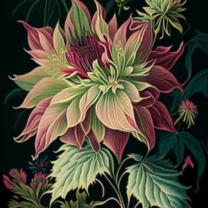 Dahlia Imperialis 1 Floral Botanical Vintage Poster Flower
