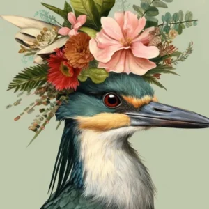 Bird With A Flower Crown Green Heron 2