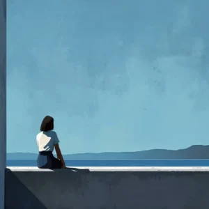 Girl Sits On A Wall, Minimalism
