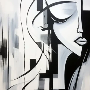 Harmony Abstract Black And White 3