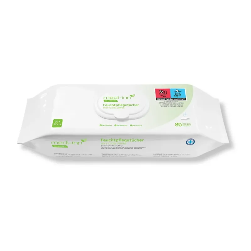 Medi-Inn Feuchtpflegetücher, 20 x 27 cm, parfüm- u. parabenfrei, pH-neutral, Wet Care Wipes