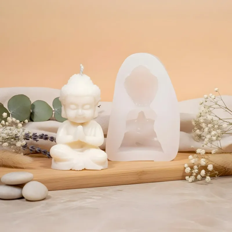 Moule bougie Bouddha - Silicone pour fabrication artisanale bougie cire DIY Terre de Bougies