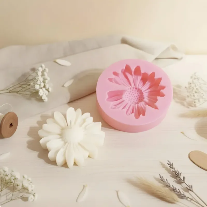 Moule bougie Marguerite - Silicone pour fabrication artisanale bougie cire DIY Terre de Bougies