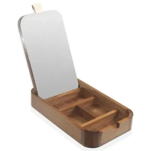 Natura Acacia Compartment Organizer Box 25x14x4 cm - Exporgin - Global Shopping Site