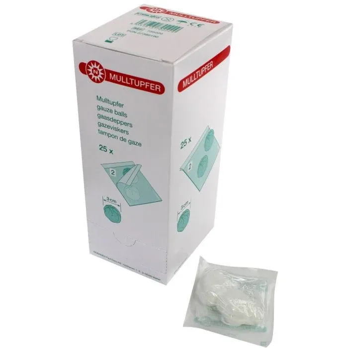 Noba sterile Mulltupfer 25 Sterilpackungen á 2 Stück Ø 3 cm